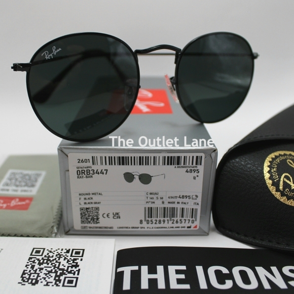 Model Display Ray-Ban Round Metal Black RB3447 - Picture 1 of 16